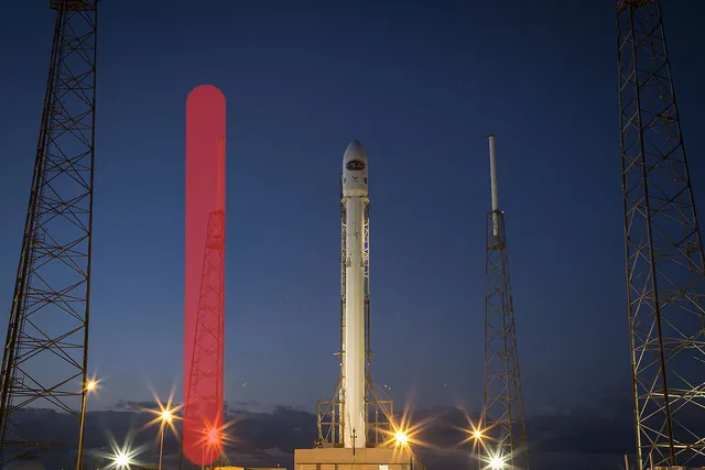 Launch pad with a mast painted over